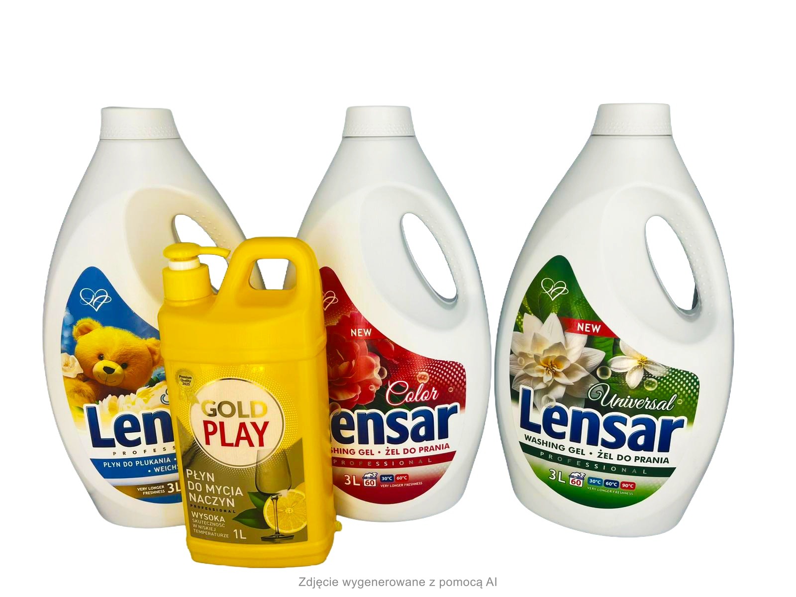 Zestaw Lensar 3×3L + GoldPlay Płyn do naczyń 1L — Zdjęcie zestawu