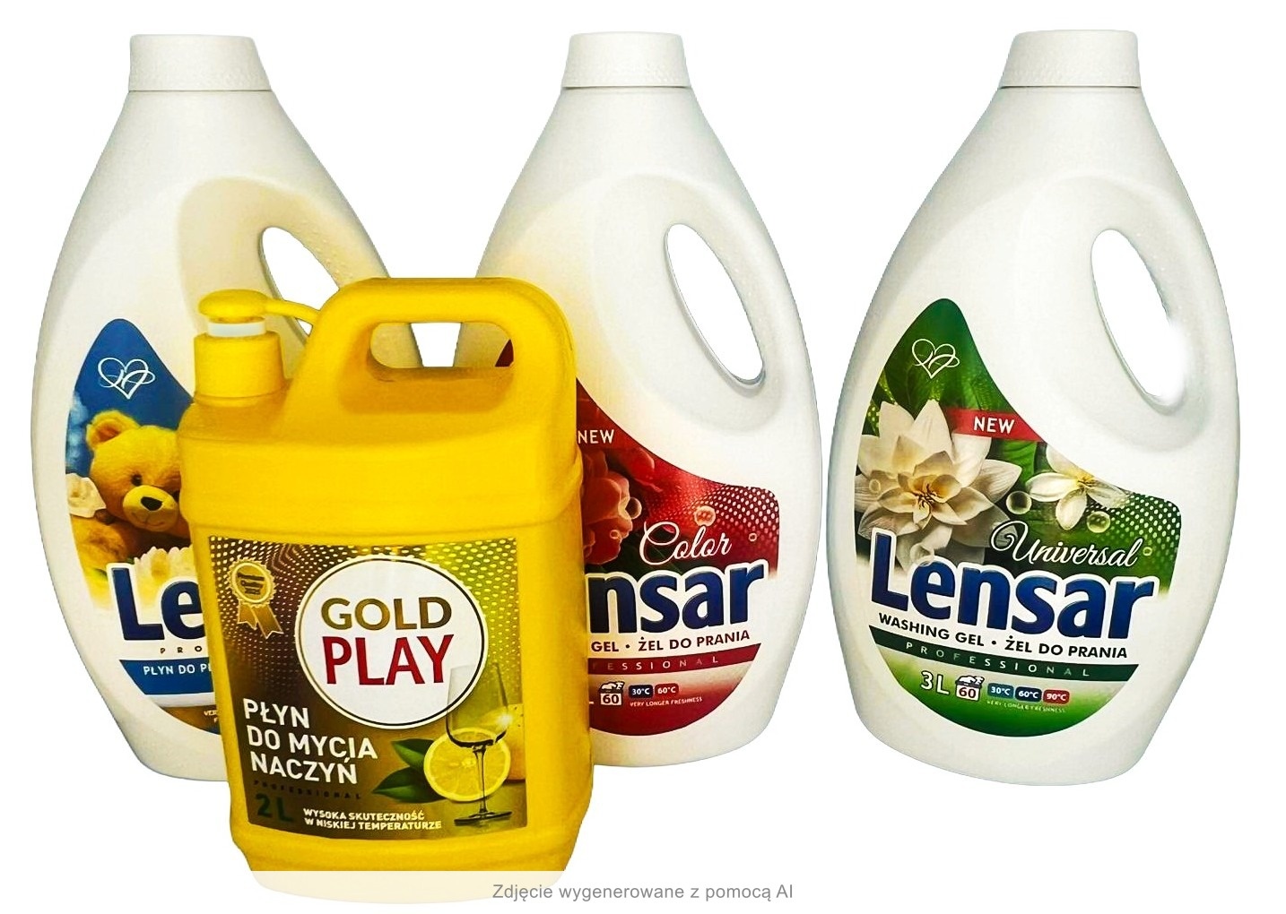 Zestaw Lensar 3×3L + GoldPlay Płyn do naczyń 2L — Zdjęcie zestawu